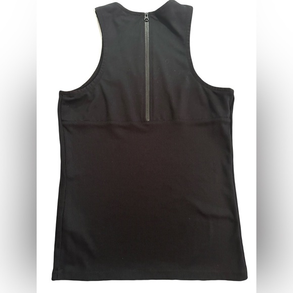 Puma Women’s Story Tank Ribbed Fitted Zip Racerback Like New Size Med Black - Picture 5 of 6